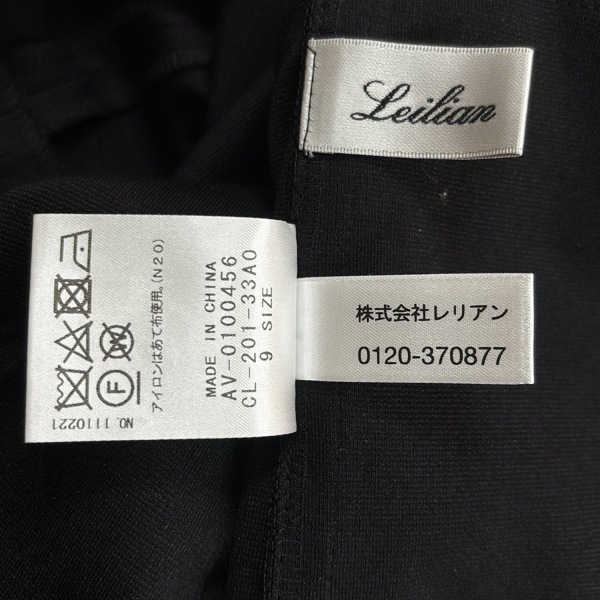 レリアン Leilian サイズ9 M - 黒 レディース クルーネック/七分袖/ひざ丈 美品 ワンピース_画像5