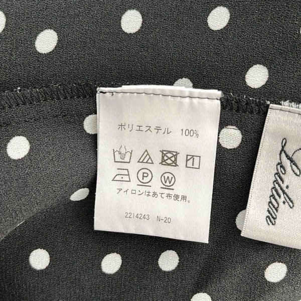 レリアン Leilian チュニック サイズ13＋ S - 黒×白 レディース クルーネック/半袖/ドット柄 ワンピース_画像4
