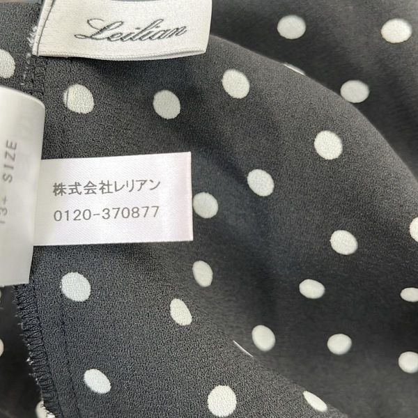 レリアン Leilian チュニック サイズ13＋ S - 黒×白 レディース クルーネック/半袖/ドット柄 ワンピース_画像5