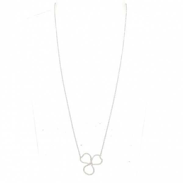 磨き済み■ティファニー TIFFANY&Co. ネックレス ペーパーフラワー オープンフラワー ペンダント Pt950×ダイヤモンド パヴェダイヤ_画像2