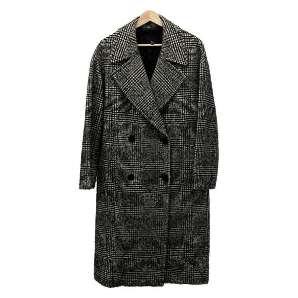 アイシービー ICB サイズJPN 9 - アイボリー×黒 レディース 長袖/千鳥格子柄/ロング丈/春/秋 コート_画像1