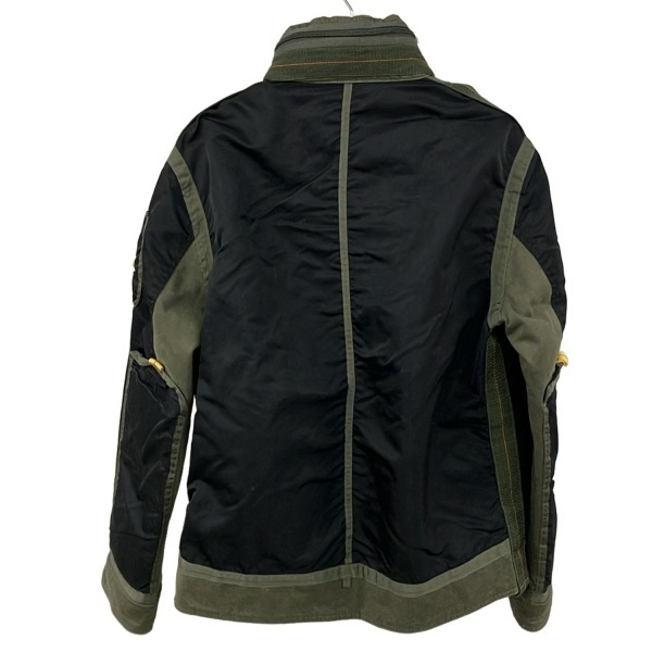 アビレックス AVIREX サイズXL 黒×カーキ×イエロー メンズ 冬物/ジップアップ 美品 コート_画像2