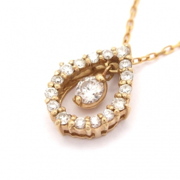 ノーブランド Unbranded ネックレス K18PG×ダイヤモンド 総重量:1.7g/0.23刻印 アクセサリー（首）_画像1