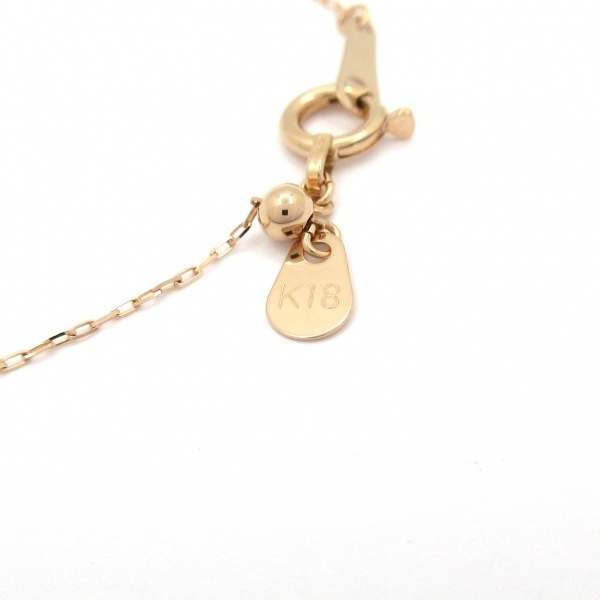 ノーブランド Unbranded ネックレス K18PG×ダイヤモンド×白 総重量:1.4g/0.10刻印 美品 アクセサリー(首)_画像5