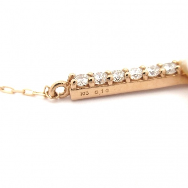 ノーブランド Unbranded ネックレス K18PG×ダイヤモンド×白 総重量:1.4g/0.10刻印 美品 アクセサリー(首)_画像6