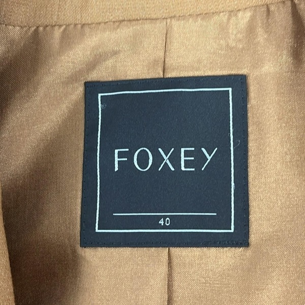 フォクシー FOXEY サイズ40 M 39906 - ライトブラウン レディース ノースリーブ/ダブル/ロング丈/ベルト付き/春/秋 美品 コート_画像3