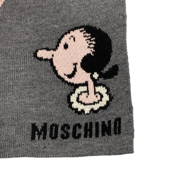 モスキーノ MOSCHINO - ピンク×グレー オリーブ マフラー_画像4