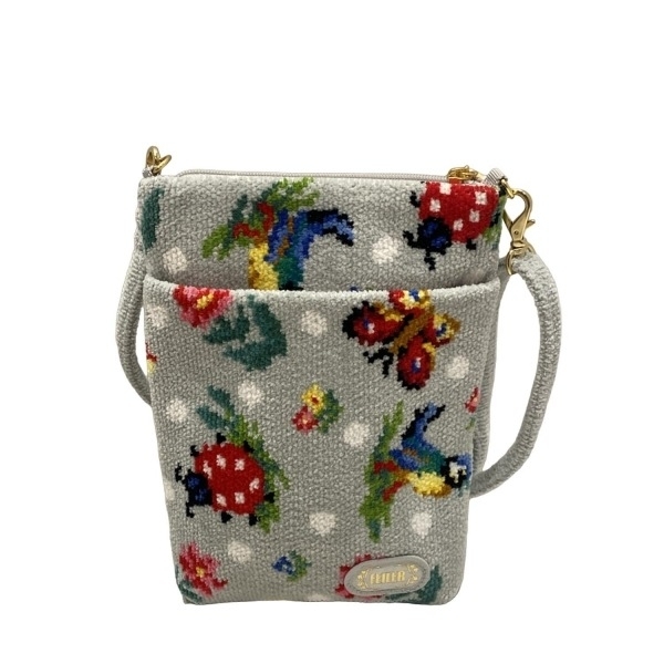 フェイラー FEILER ショルダーバッグ - ライトグレー×レッド×マルチ ハイジ/スマホポシェット/ストラップ着脱可 美品 バッグ_画像1