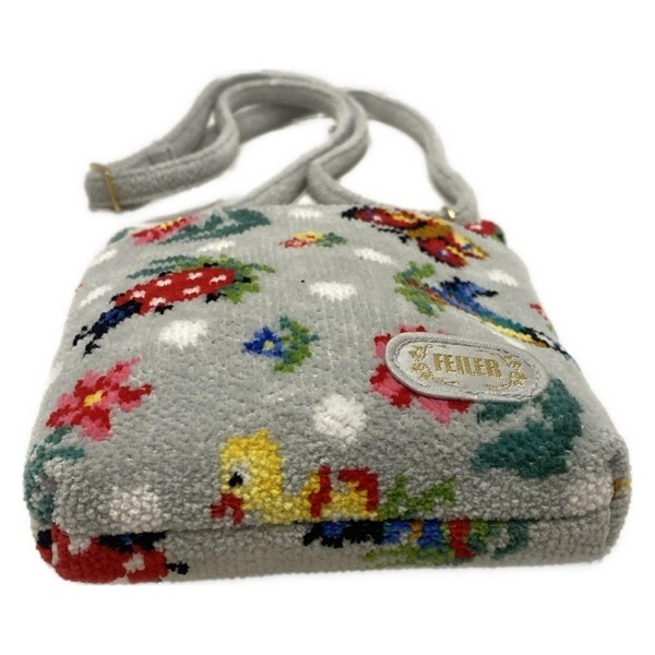 フェイラー FEILER ショルダーバッグ - ライトグレー×レッド×マルチ ハイジ/スマホポシェット/ストラップ着脱可 美品 バッグ_画像4