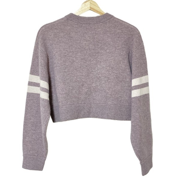 コーチ COACH 長袖セーター/ニット サイズXS - ライトパープル×アイボリー レディース クルーネック/ショート丈 美品 トップス_画像2