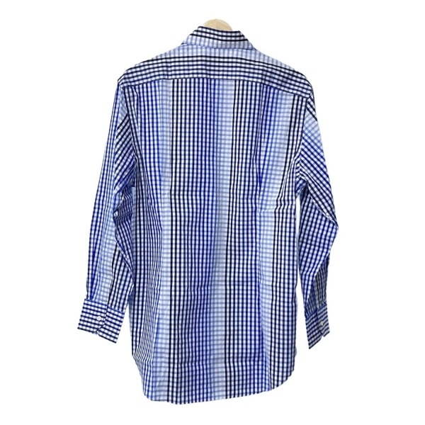 エトロ ETRO 長袖シャツ サイズ41 - 白×ネイビー×マルチ メンズ チェック柄 新品同様 トップス_画像2