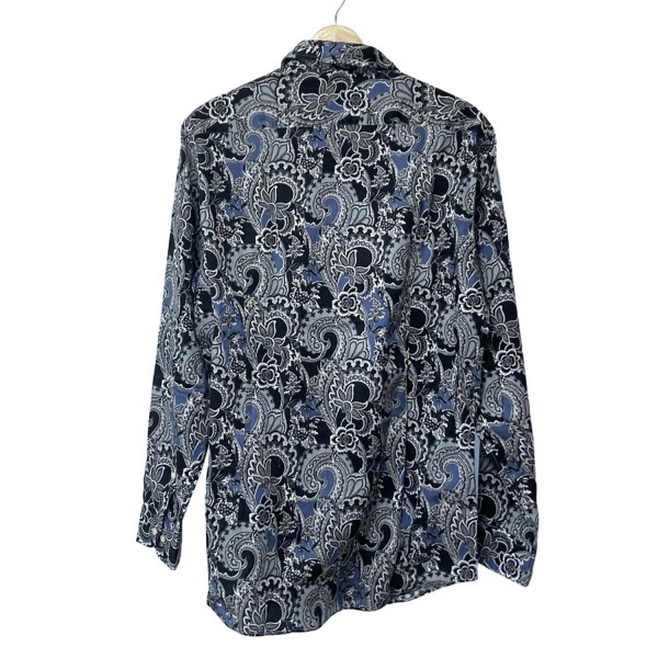エトロ ETRO 長袖シャツ サイズL - 黒×ネイビー×マルチ メンズ ペイズリー柄/花柄 新品同様 トップス_画像2