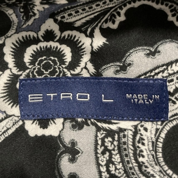 エトロ ETRO 長袖シャツ サイズL - 黒×ネイビー×マルチ メンズ ペイズリー柄/花柄 新品同様 トップス_画像3