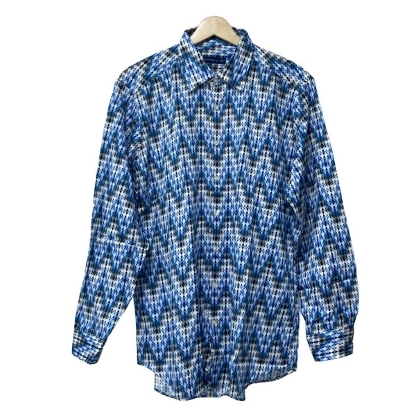 エトロ ETRO 長袖シャツ サイズL - ブルー×白×マルチ メンズ 美品 トップス_画像1