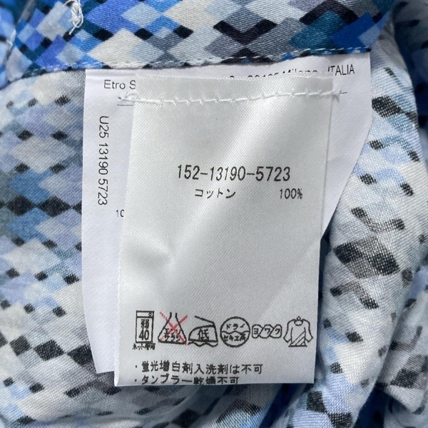 エトロ ETRO 長袖シャツ サイズL - ブルー×白×マルチ メンズ 美品 トップス_画像4