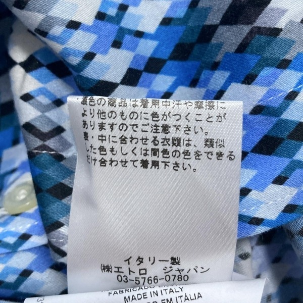 エトロ ETRO 長袖シャツ サイズL - ブルー×白×マルチ メンズ 美品 トップス_画像5
