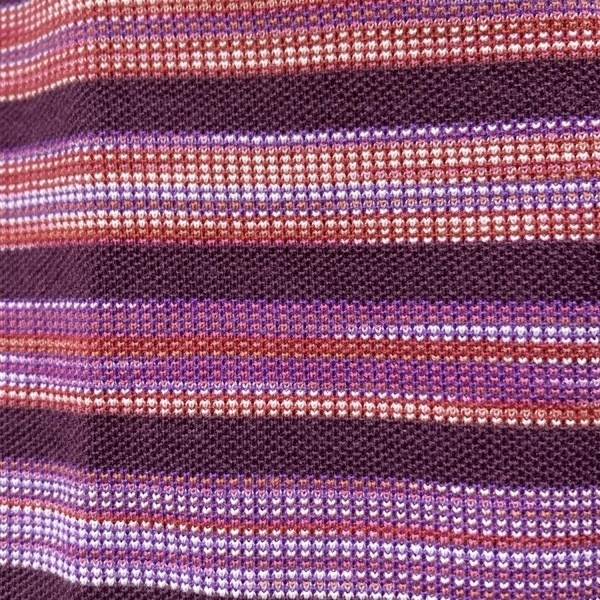 ミッソーニ MISSONI 半袖ポロシャツ サイズL - ボルドー×ライトパープル×マルチ メンズ ボーダー 新品同様 トップス_画像6