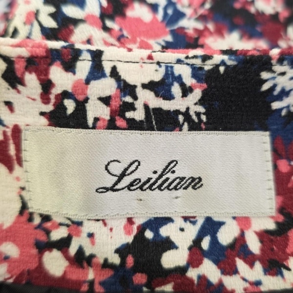 レリアン Leilian サイズ11 M - 白×ピンク×マルチ レディース クルーネック/長袖/ロング ワンピース_画像3