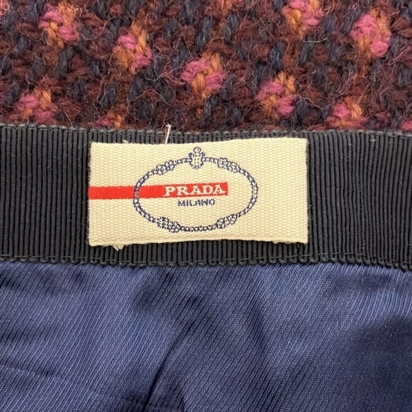  Prada спорт PRADA SPORT юбка размер 38 S - темно-синий × лиловый × мульти- женский колено длина / твид низ 