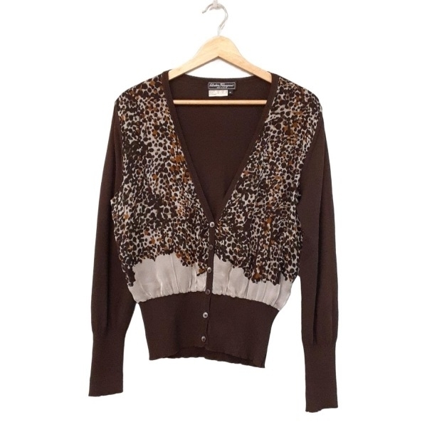 Salvatore Ferragamo FERRAGAMO/SalvatoreFerragamo кардиган размер M - темно-коричневый × темный желтый × мульти- женский длинный рукав Salvatore Ferragamo FERRAGAMO/SalvatoreFerragamo кардиган размер M - темно-коричневый × темный желтый × мульти- женский длинный рукав