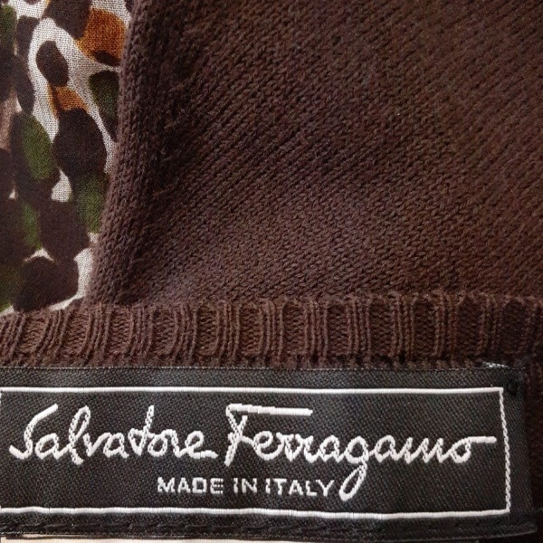 Salvatore Ferragamo FERRAGAMO/SalvatoreFerragamo кардиган размер M - темно-коричневый × темный желтый × мульти- женский длинный рукав