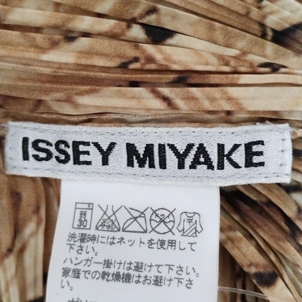 イッセイミヤケ ISSEYMIYAKE ノースリーブシャツブラウス サイズ2 M - ベージュ×ブラウン×黒 レディース プリーツ 美品 トップス_画像3