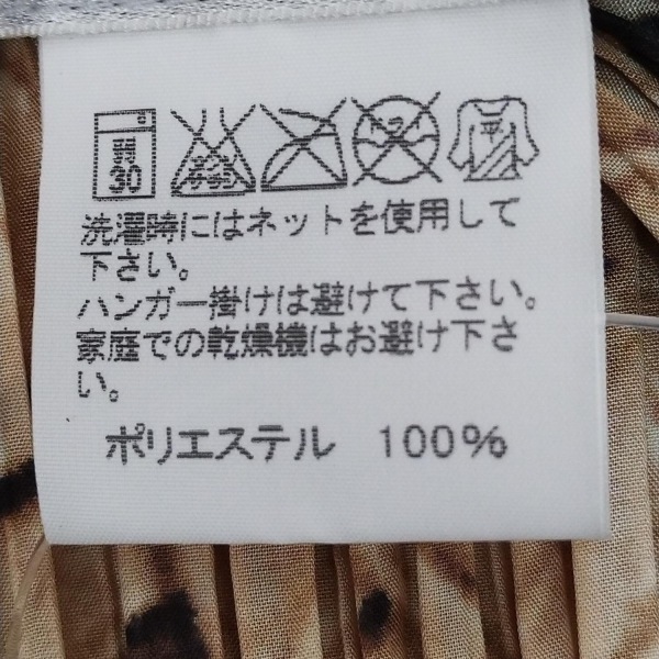 イッセイミヤケ ISSEYMIYAKE ノースリーブシャツブラウス サイズ2 M - ベージュ×ブラウン×黒 レディース プリーツ 美品 トップス_画像4