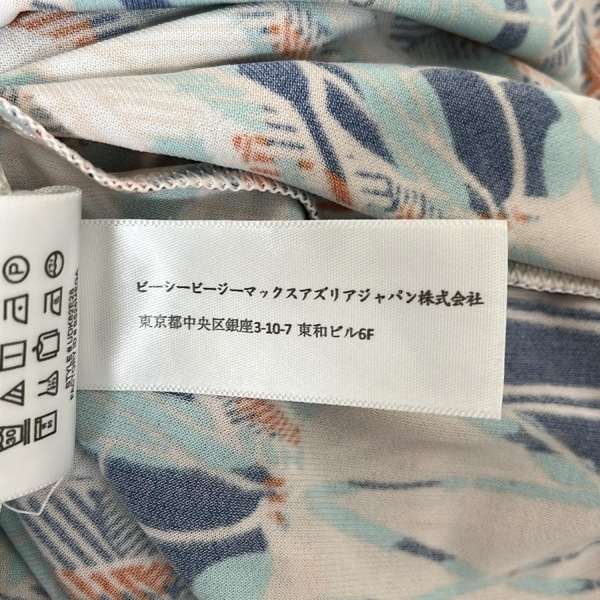 ビーシービージーマックスアズリア BCBGMAXAZRIA サイズS - ベージュ×ターコイズブルー×マルチ レディース 半袖/ひざ丈/カシュクール_画像5