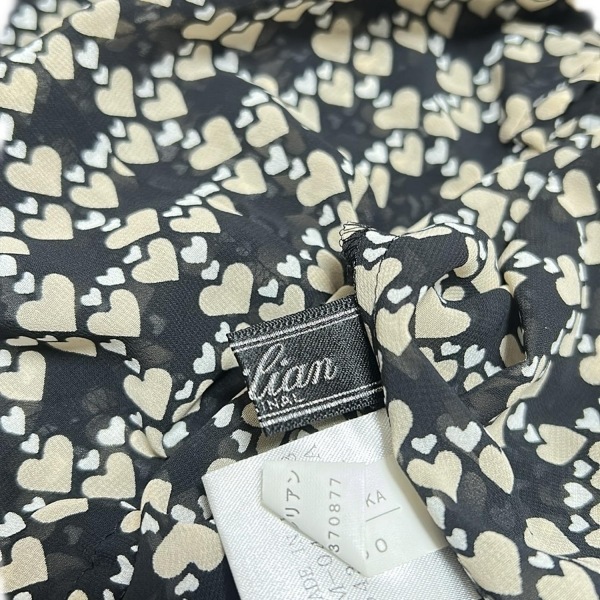 レリアン Leilian スカートセットアップ - 黒×ベージュ×白 レディース ハート/プリーツ レディーススーツ_画像4