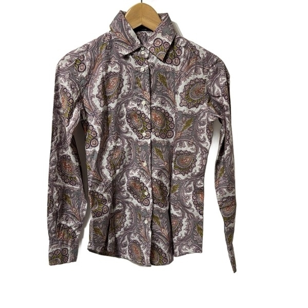 エトロ ETRO 長袖シャツブラウス サイズ38 S - 黒×白×マルチ レディース ペイズリー柄 美品 トップス_画像1