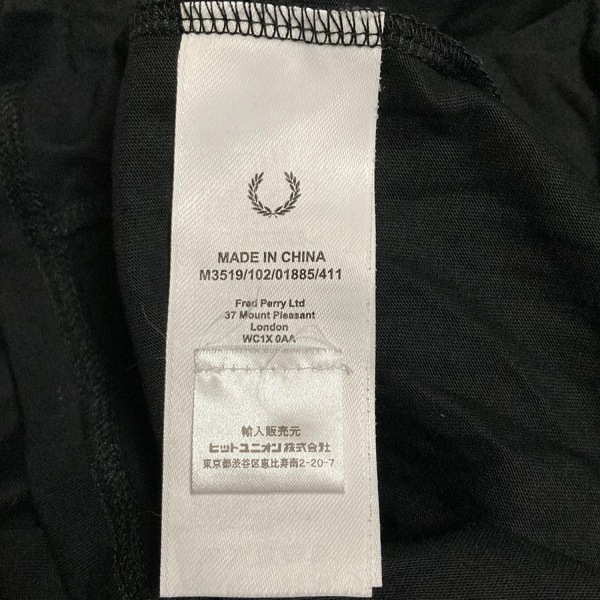  Fred Perry FRED PERRY короткий рукав футболка размер XL чёрный мужской tops 