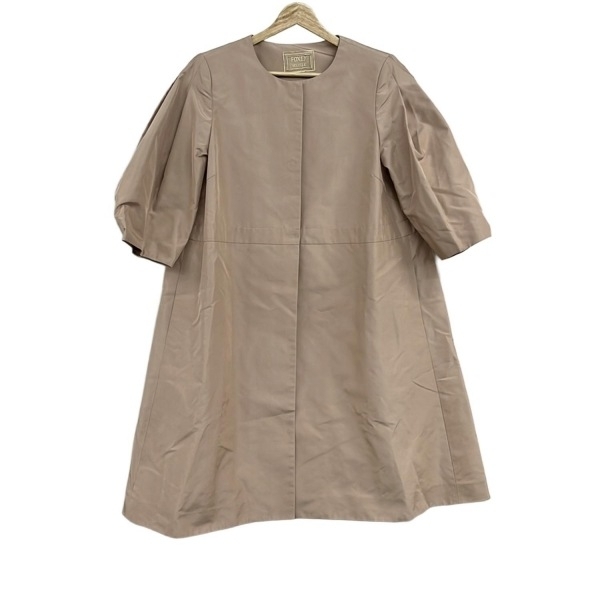 フォクシー FOXEY サイズ40 M 37600 - ピンクベージュ レディース 長袖/シルク/春/秋 コート_画像1