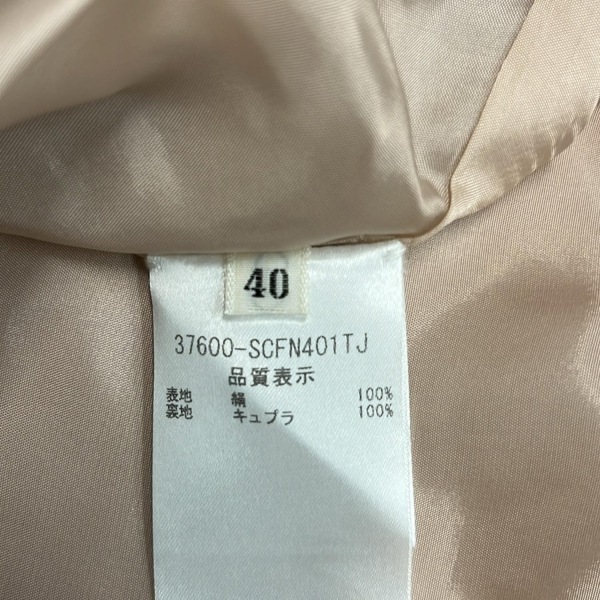 フォクシー FOXEY サイズ40 M 37600 - ピンクベージュ レディース 長袖/シルク/春/秋 コート_画像4