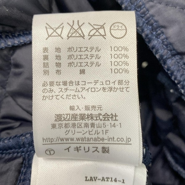 ラベンハム LAVENHAM ブルゾン サイズ34 S ネイビー メンズ 中綿/冬物/キルティング ジャケット_画像4