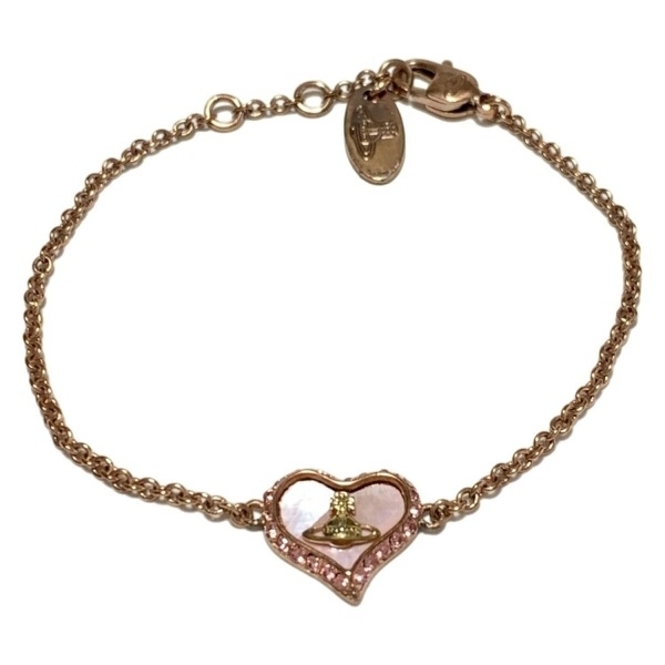  Vivienne Westwood VivienneWestwood браслет - розовое золото × розовый ракушка × Gold Heart / стразы /o-b