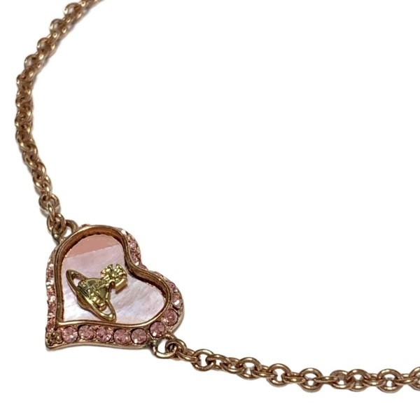  Vivienne Westwood VivienneWestwood браслет - розовое золото × розовый ракушка × Gold Heart / стразы /o-b