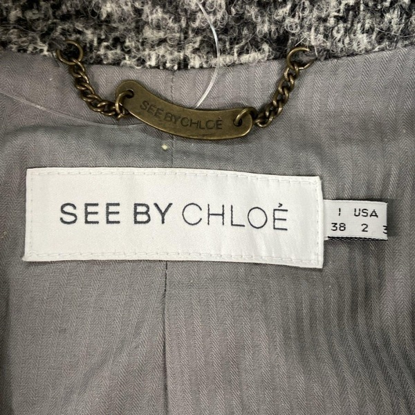 See by Chloe SEE BY CHLOE размер I 38 - серый × темно-серый × светло-серый женский длинный рукав / зима пальто 