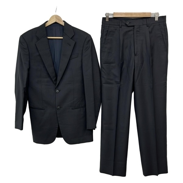 アルマーニコレッツォーニ ARMANICOLLEZIONI シングルスーツ - ダークネイビー×黒 メンズ ストライプ/肩パッド メンズスーツ_画像1