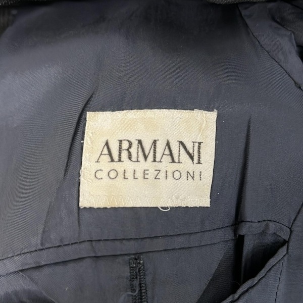 アルマーニコレッツォーニ ARMANICOLLEZIONI シングルスーツ - ダークネイビー×黒 メンズ ストライプ/肩パッド メンズスーツ_画像3