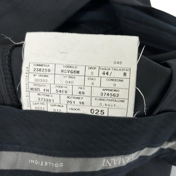 アルマーニコレッツォーニ ARMANICOLLEZIONI シングルスーツ - ダークネイビー×黒 メンズ ストライプ/肩パッド メンズスーツ_画像7