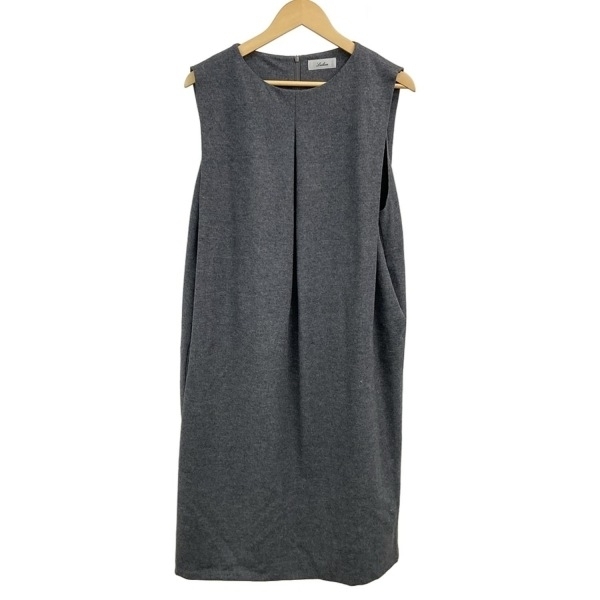 レリアン Leilian サイズ11 M - ダークグレー レディース ノースリーブ/ひざ丈 美品 ワンピース_画像1