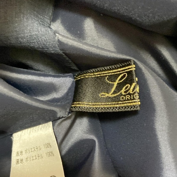 レリアン Leilian サイズ11 M - ダークネイビー×白 レディース クルーネック/半袖/ひざ丈 ワンピース_画像3