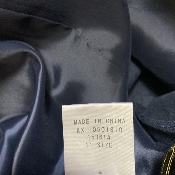 レリアン Leilian サイズ11 M - ダークネイビー×白 レディース クルーネック/半袖/ひざ丈 ワンピース_画像6