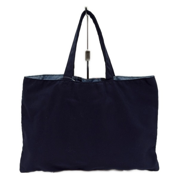 ファミリア familiar トートバッグ - コットン ダークネイビー クマ/ステッチ 美品 バッグ_画像3