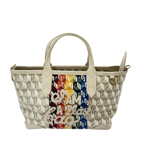 アニヤハインドマーチ Anya Hindmarch ハンドバッグ - レザー ベージュ×マルチ バッグ_画像1