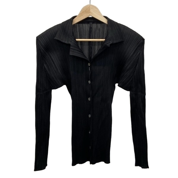 プリーツプリーズ PLEATS PLEASE 長袖シャツブラウス サイズ3 L - 黒 レディース プリーツ トップス_画像1