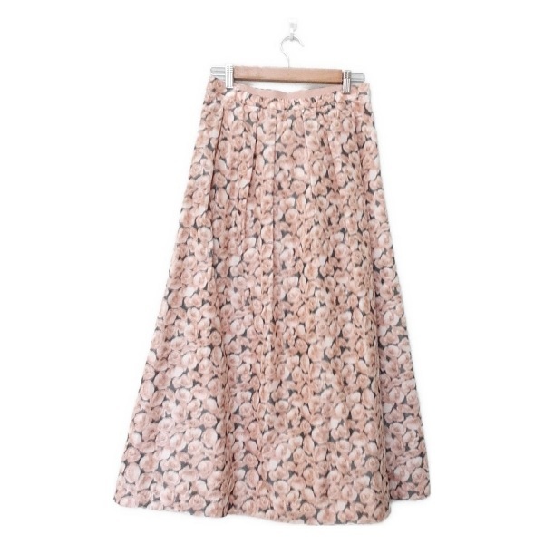ドゥロワー Drawer ロングスカート サイズ38 M - ベージュ×ダークグレー レディース 花柄 ボトムス_画像2