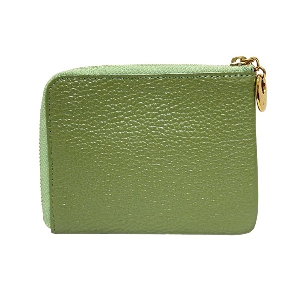 キタムラ Kitamura K2 コインケース - レザー ライトグリーン L字ファスナー 美品 財布_画像2