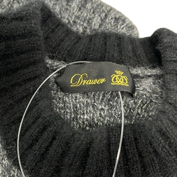 ドゥロワー Drawer 長袖セーター/ニット - ダークグレー×黒 レディース カシミヤ トップス_画像3