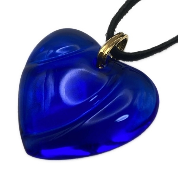 バカラ Baccarat ネックレス - ブルー ハート 美品 アクセサリー（首）_画像1